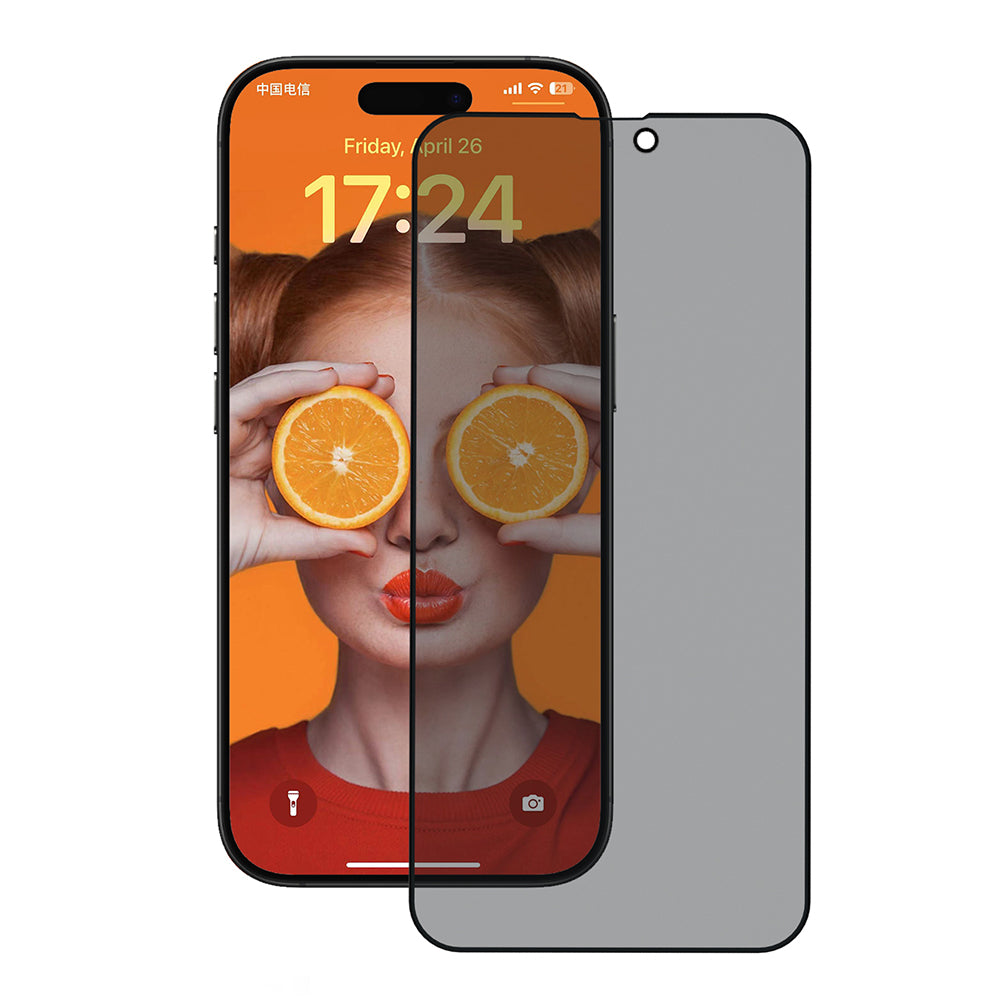 Pellicola Protettiva Schermo Privacy Anank 3X Rinforzata per Apple iPhone 14 Pro, Vetro Temperato, Colla Completa, 2.5D