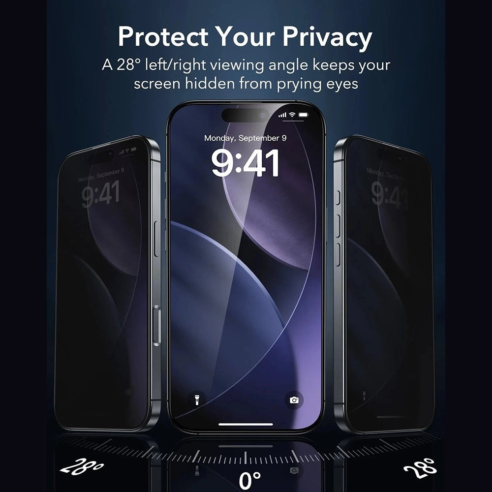 Pellicola Protettiva Privacy ESR Armorite UltraFit per Apple iPhone 17 Air, Vetro Temperato, Full Glue, Set 3 pezzi