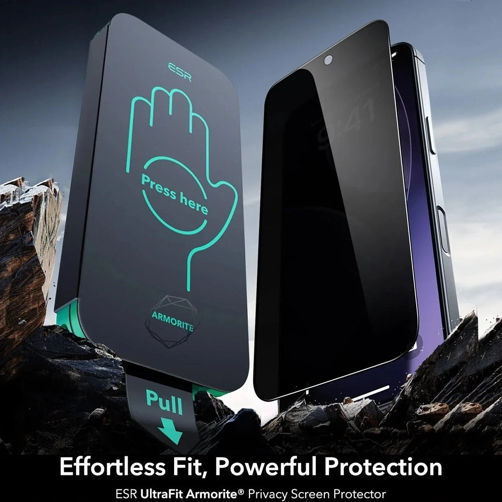 Pellicola Protettiva Privacy ESR Armorite UltraFit per Apple iPhone 17 Air, Vetro Temperato, Full Glue, Set 3 pezzi