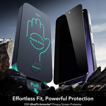 Pellicola Protettiva Privacy ESR Armorite UltraFit per Apple iPhone 17 Air, Vetro Temperato, Full Glue, Set 3 pezzi