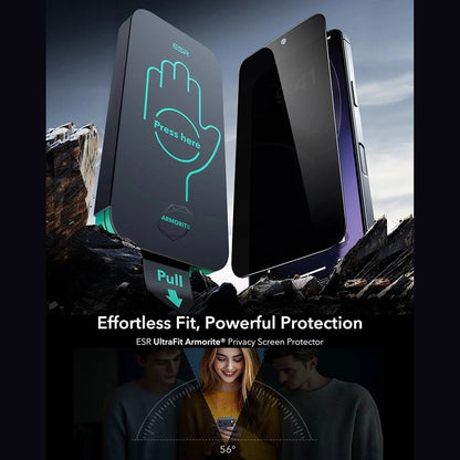 Pellicola Protettiva Privacy ESR Armorite UltraFit per Apple iPhone 17, Vetro Temperato, Full Glue, Set 3 pezzi