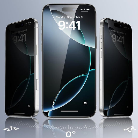 Pellicola Protettiva Privacy ESR per Apple iPhone 17 Pro Max, Vetro Temperato, Full Glue, Set 3 pezzi
