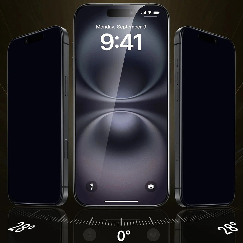 Privacy Screen Protector ESR UltraFit Armorite Pro for Apple iPhone 17 Pro, Tempered Glass, Full Glue, Set of 3 Pieces