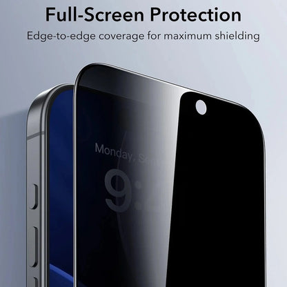 Pellicola protettiva per schermo Privacy ESR UltraFit Classic per Apple iPhone 18 Pro Max, Vetro temperato, Full Glue, Set da 3 pezzi