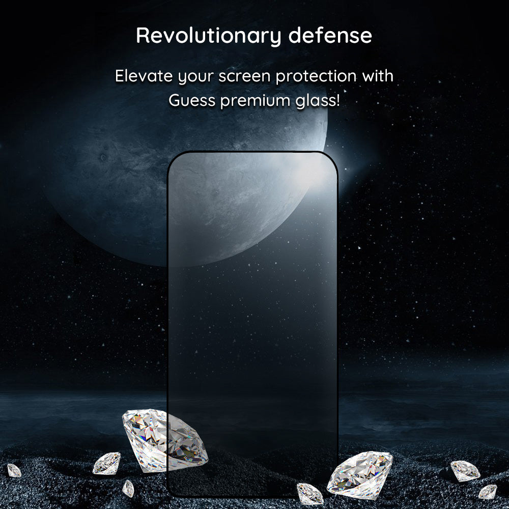 Pellicola Protettiva Privacy Guess per Apple iPhone 16 Pro Max, Vetro Temperato, Full Glue, 2.5D, GUTGP16XBOKGCIP