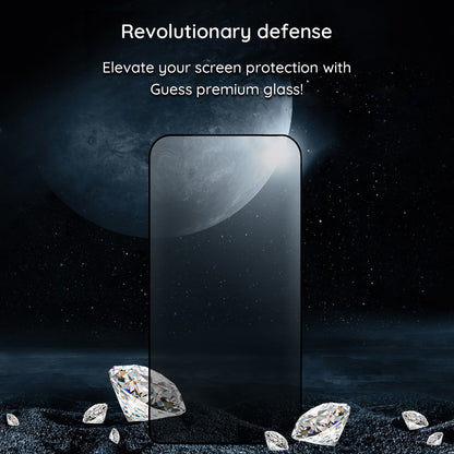Pellicola Protettiva Privacy Guess per Apple iPhone 16 Pro Max, Vetro Temperato, Full Glue, 2.5D, GUTGP16XBOKGCIP