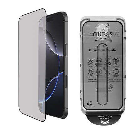 Privacy Screen Protector Guess for Apple iPhone 16, Tempered Glass, Full Glue, 2.5D, GUTGP16SBOKGCIP