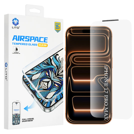 Pellicola protettiva per schermo Lito Airspace Border per Apple iPhone 18 Pro Max / 17 Pro Max, Vetro temperato, Full Glue