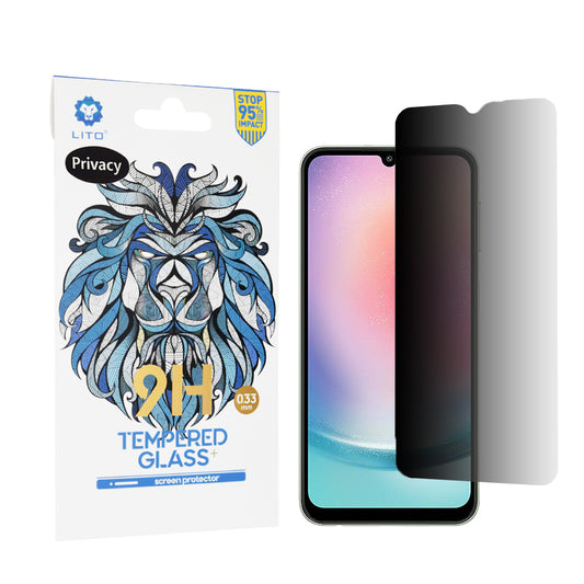 Pellicola protettiva per schermo Privacy Lito Classic per Samsung Galaxy A24 4G A245, Vetro Temperato, Full Glue, 2.5D