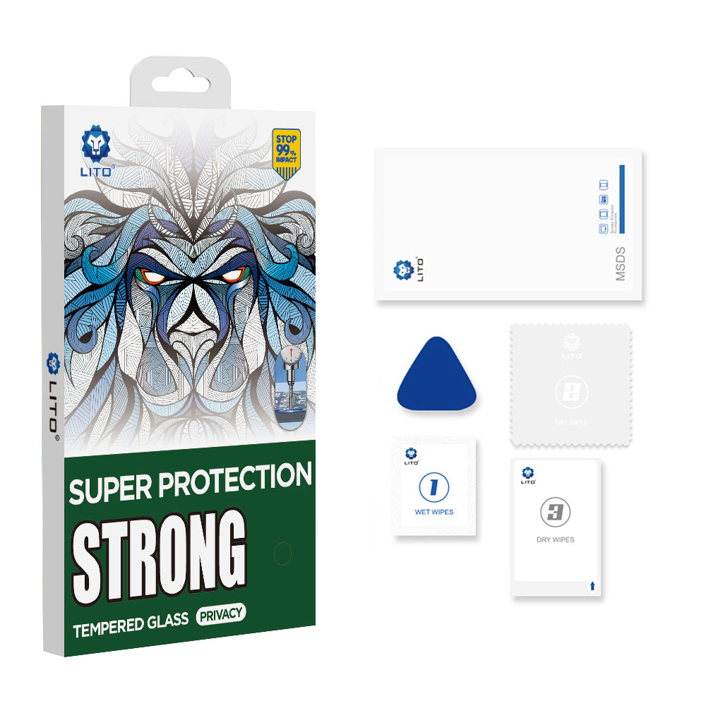 Pellicola Protettiva Schermo Privacy Lito D+ Max Strong per Apple iPhone 17 Air, Vetro Temperato, Full Glue