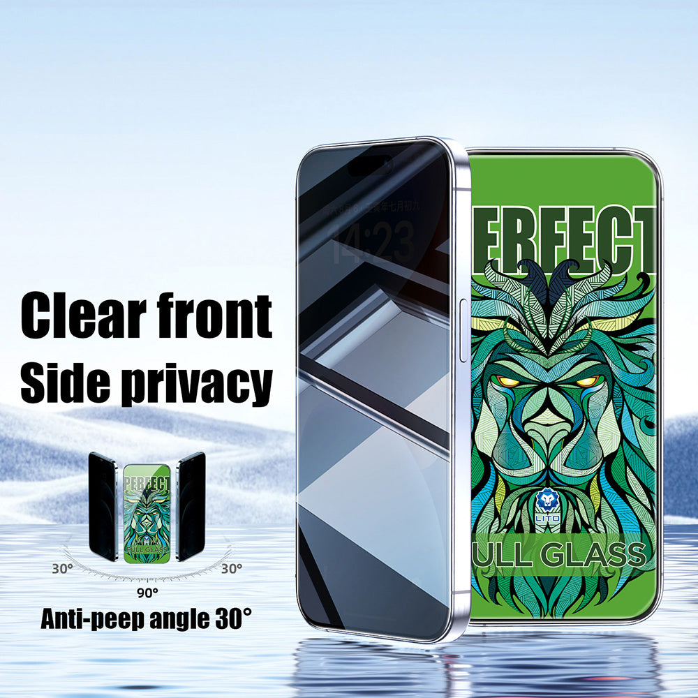 Pellicola Protettiva Schermo Privacy Lito D+ Max Strong per Apple iPhone 17 Pro, Vetro Temperato, Full Glue