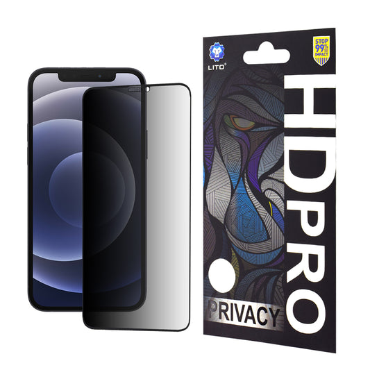Pellicola protettiva per schermo Privacy Lito HD Pro per Apple iPhone 12 / 12 Pro, Vetro temperato, Colla completa