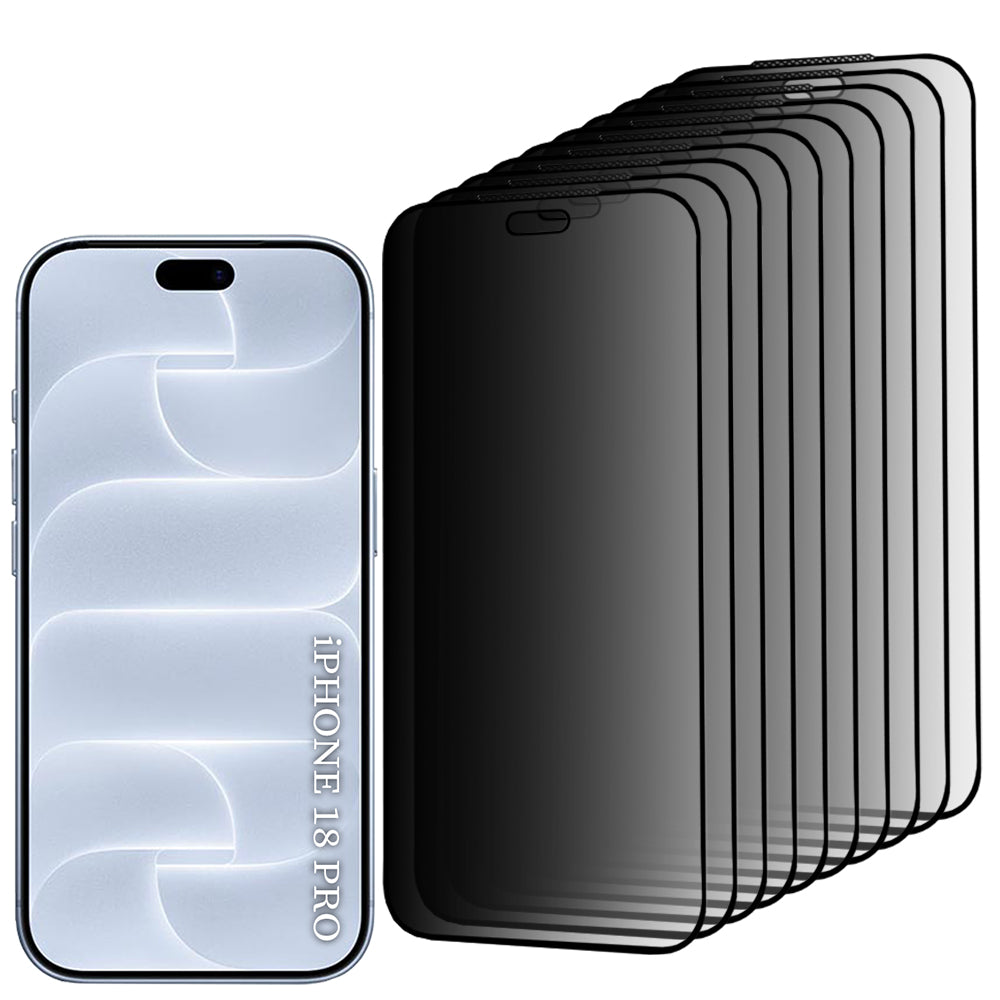 Pellicola protettiva per schermo Privacy Lito HD Pro per Apple iPhone 18 Pro, vetro temperato, Full Glue, set da 10 pezzi