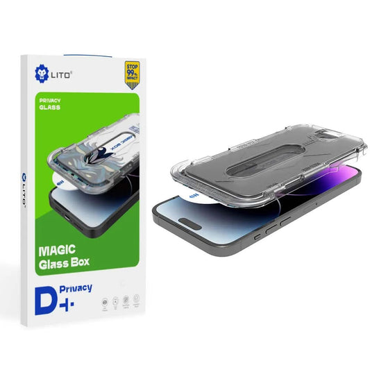 Pellicola protettiva per schermo Privacy Lito Magic Glass Box D+ Tools per Apple iPhone 11 / XR, Vetro Temperato, Colla Completa