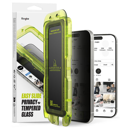 Pellicola protettiva per schermo Privacy Ringke Easy Slide per Apple iPhone 17 Air, Vetro temperato, Colla completa, Set da 2 pezzi