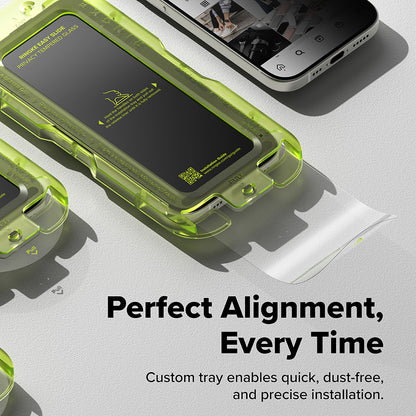 Pellicola protettiva per schermo Privacy Ringke Easy Slide per Apple iPhone 17, vetro temperato, Full Glue, set da 2 pezzi