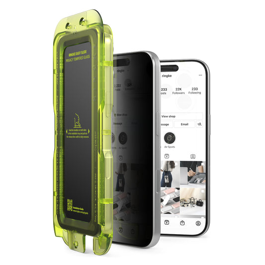 Pellicola protettiva per schermo Privacy Ringke Easy Slide per Apple iPhone 18 Pro Max, vetro temperato, Full Glue, set da 2 pezzi