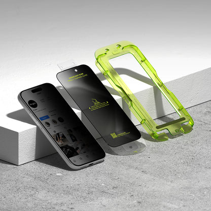 Pellicola protettiva per schermo Privacy Ringke Easy Slide per Apple iPhone 18 Pro, Vetro temperato, Colla completa, Set da 2 pezzi