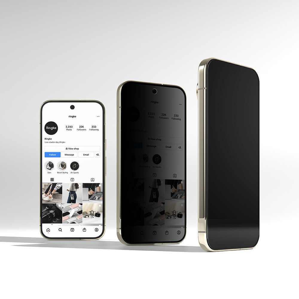 Pellicola protettiva per schermo Privacy Ringke Easy Slide per Google Pixel 11 Pro / 10 Pro / 9 Pro, Vetro temperato, Colla completa, Set da 2 pezzi