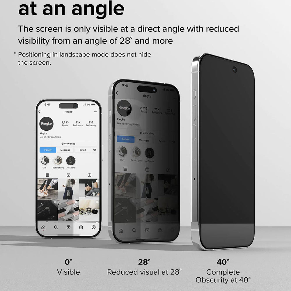 Pellicola Protettiva Privacy Ringke per Apple iPhone 15 Pro, Vetro Temperato, Full Glue