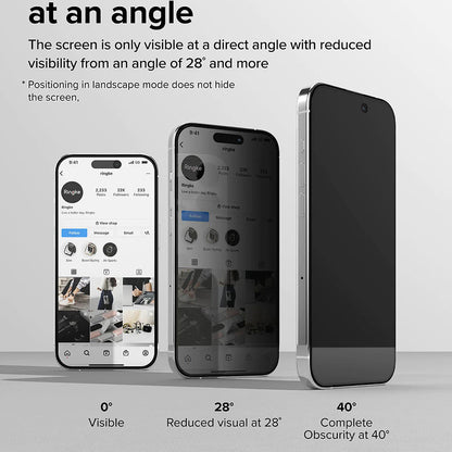 Pellicola Protettiva Privacy Ringke per Apple iPhone 15 Pro, Vetro Temperato, Full Glue