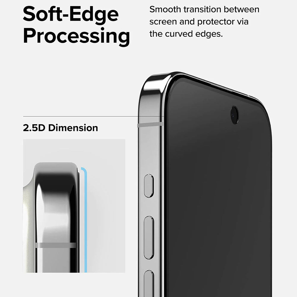 Pellicola Protettiva Privacy Ringke per Apple iPhone 15 Pro, Vetro Temperato, Full Glue