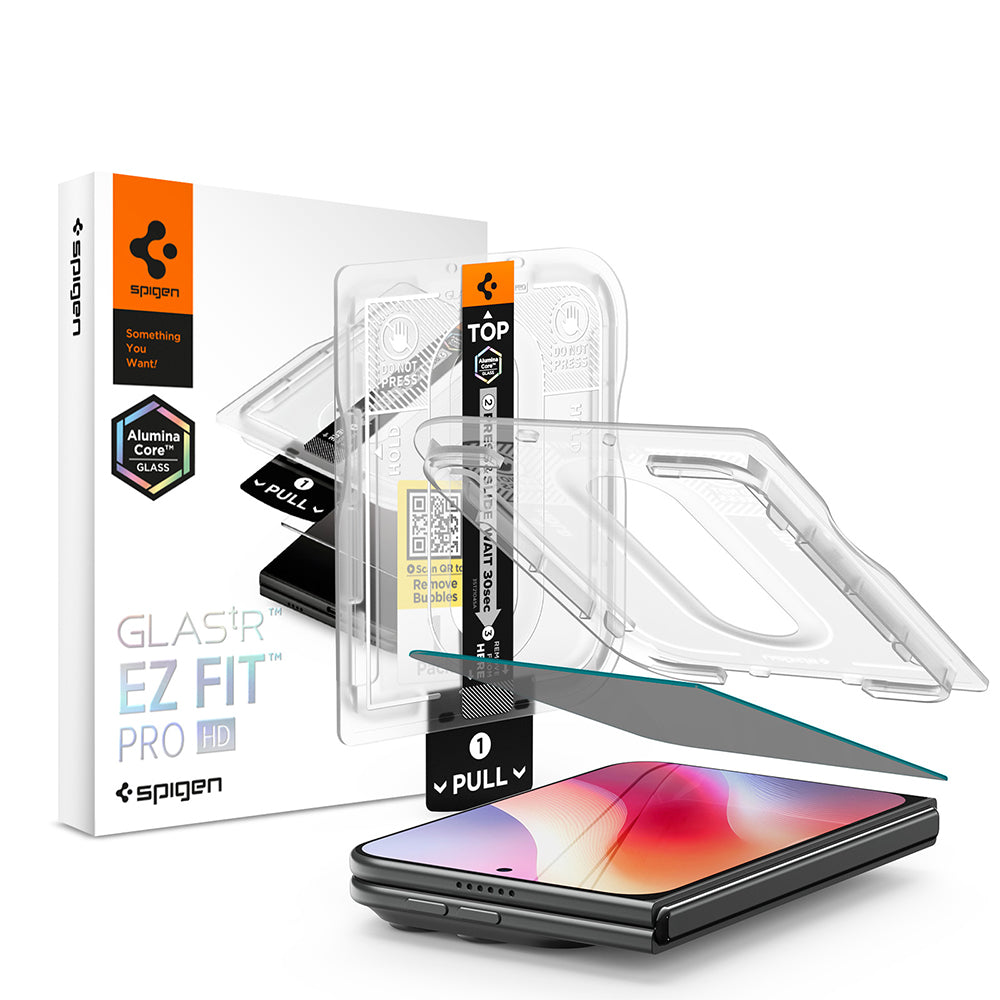 Pellicola protettiva per schermo Privacy Spigen GlastR EZ FIT Pro HD per Apple iPhone Duo, Vetro Temperato, Full Glue AGL12016