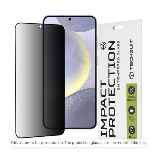 Pellicola protettiva per schermo Privacy Techsuit per Apple iPhone 18 Pro, Vetro temperato, Full Glue, 111D