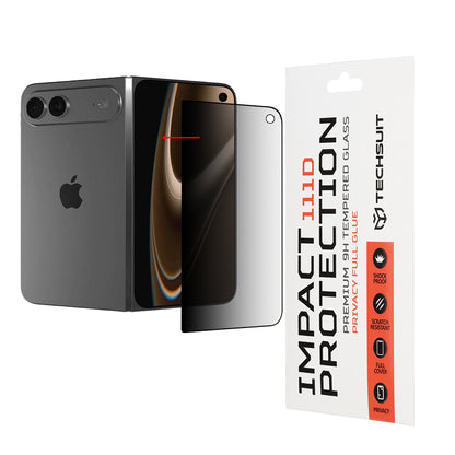 Pellicola Protettiva Schermo Esterno Privacy Techsuit per Apple iPhone Ultra, Vetro Temperato, Full Glue, 111D
