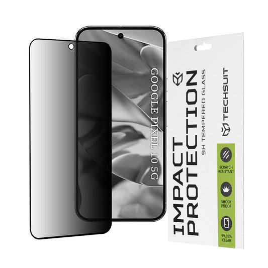 Pellicola protettiva per schermo Privacy Techsuit per Google Pixel 10, Vetro temperato, Full Glue, 111D