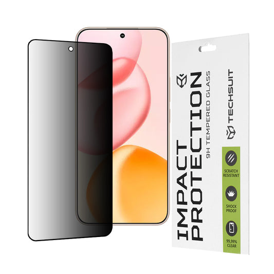Pellicola protettiva per schermo Privacy Techsuit per Honor 400, Vetro temperato, Full Glue, 111D