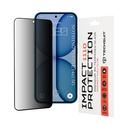Pellicola Protettiva Schermo Privacy Techsuit per Nothing Phone (4a), Vetro Temperato, Full Glue, 111D
