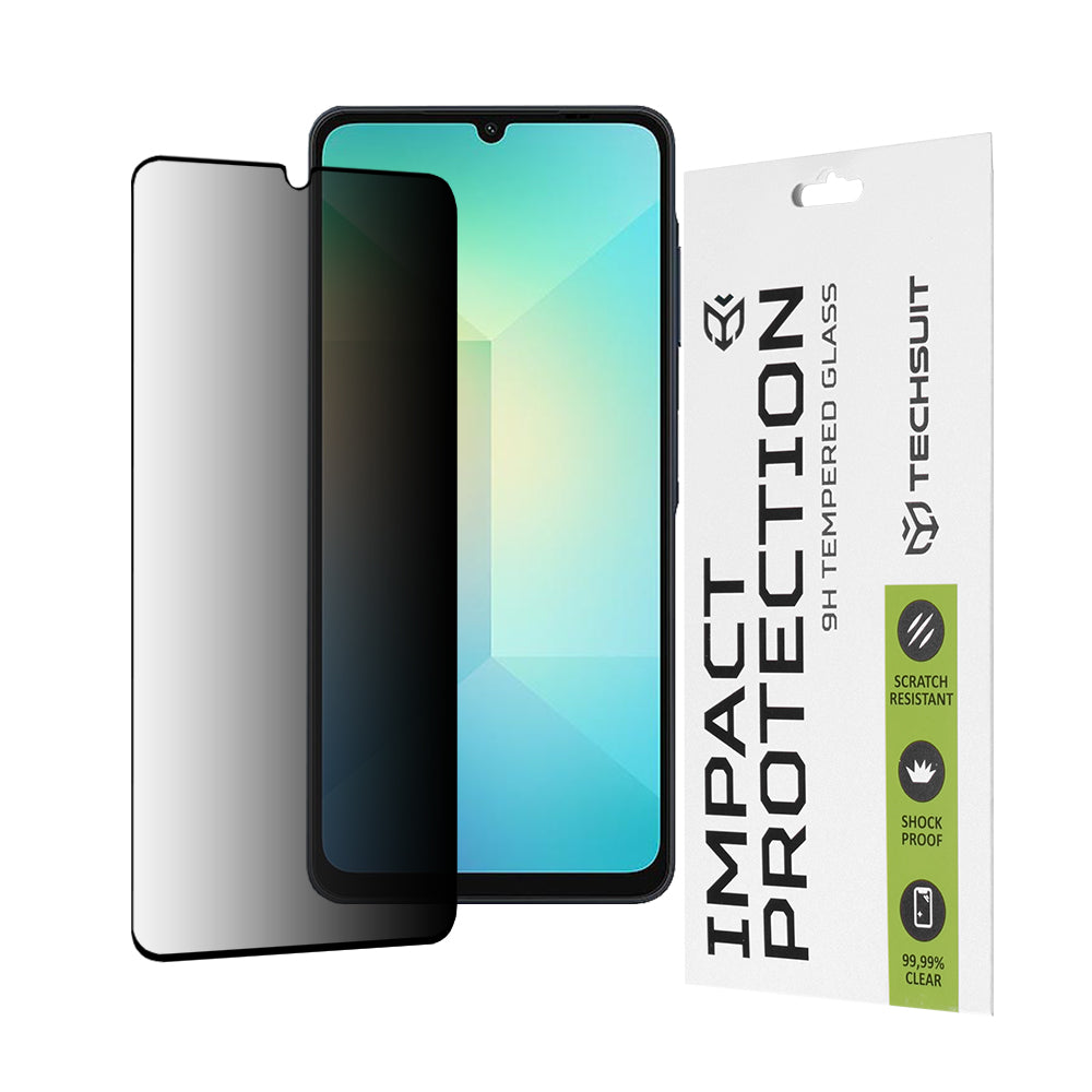 Pellicola protettiva per schermo Privacy Techsuit per Samsung Galaxy A06 A065, Vetro Temperato, Full Glue, 111D