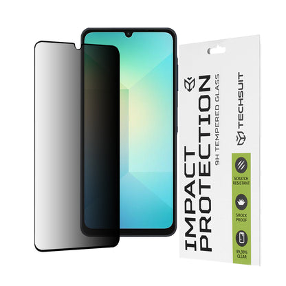 Pellicola protettiva per schermo Privacy Techsuit per Samsung Galaxy A06 A065, Vetro Temperato, Full Glue, 111D