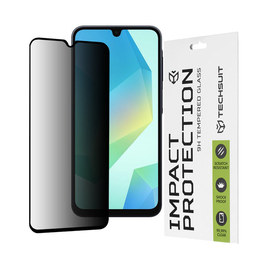 Pellicola protettiva per schermo Privacy Techsuit per Samsung Galaxy A16 5G A166 / A16 4G A165, Vetro Temperato, Full Glue, 111D