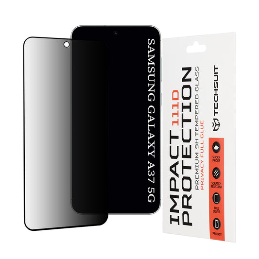 Pellicola Protettiva Schermo Privacy Techsuit per Samsung Galaxy A37 5G, Vetro Temperato, Full Glue, 111D