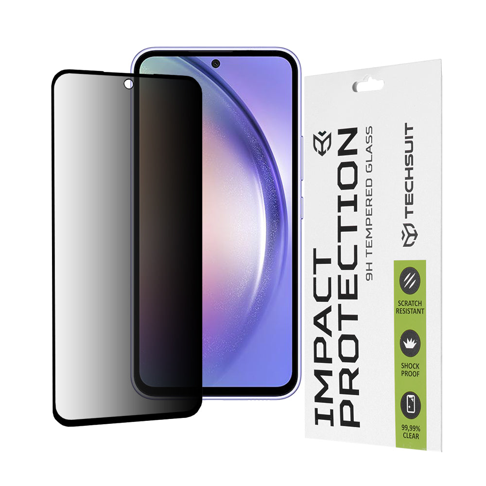 Pellicola protettiva per schermo Privacy Techsuit per Samsung Galaxy A54 A546, Vetro temperato, Full Glue, 111D
