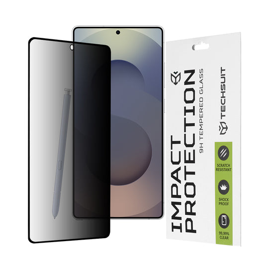 Pellicola protettiva per schermo Privacy Techsuit per Samsung Galaxy S25 Ultra S938, Vetro Temperato, Full Glue, 111D