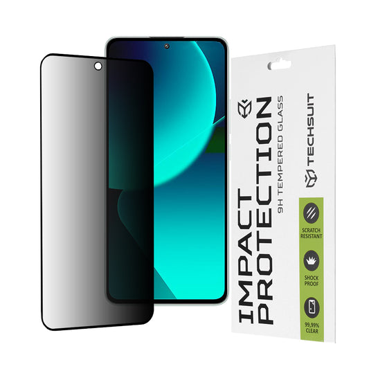 Pellicola protettiva per schermo Privacy Techsuit per Xiaomi 13T Pro / 13T, Vetro temperato, Full Glue, 111D