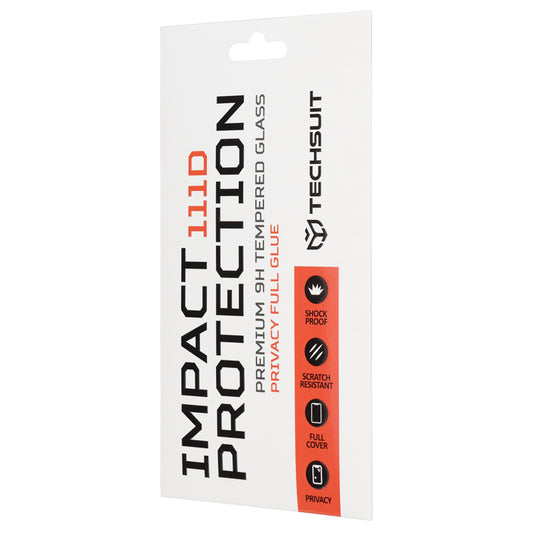 Pellicola Protettiva Schermo Privacy Techsuit per Xiaomi Redmi Note 15 Pro 5G, Vetro Temperato, Full Glue, 111D