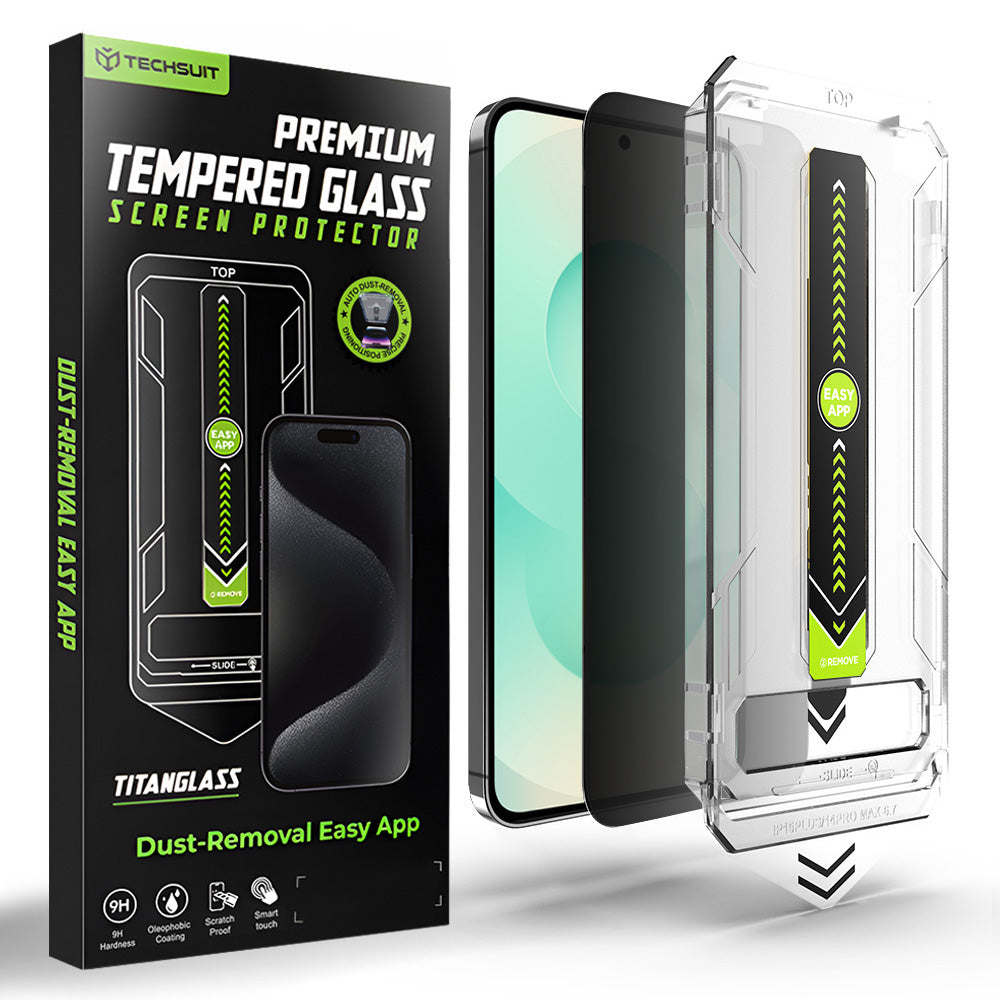 Pellicola Protettiva Schermo Privacy Techsuit TitanGlass CrystalHD per Samsung Galaxy S26 Plus S947, Vetro Temperato, Full Glue