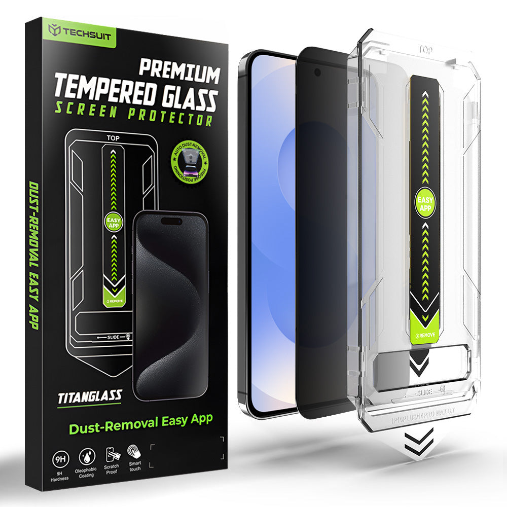 Pellicola Protettiva Schermo Privacy Techsuit TitanGlass CrystalHD per Samsung Galaxy S26 S942, Vetro Temperato, Full Glue