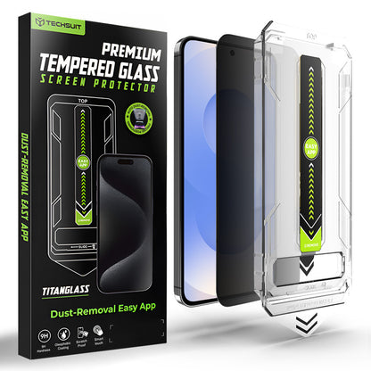Pellicola Protettiva Schermo Privacy Techsuit TitanGlass CrystalHD per Samsung Galaxy S26 S942, Vetro Temperato, Full Glue