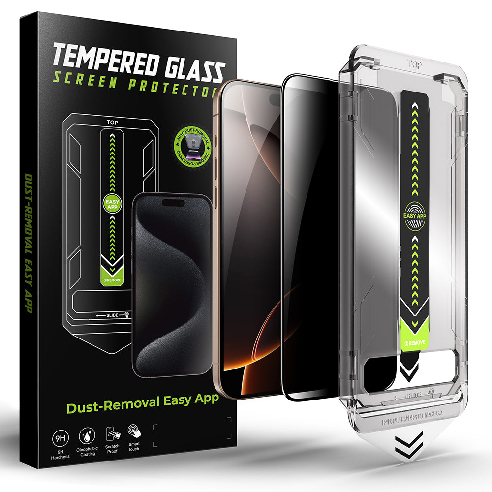Pellicola protettiva per schermo Privacy Techsuit TitanGlass per Apple iPhone 14 Plus / 13 Pro Max, Vetro temperato, Full Glue