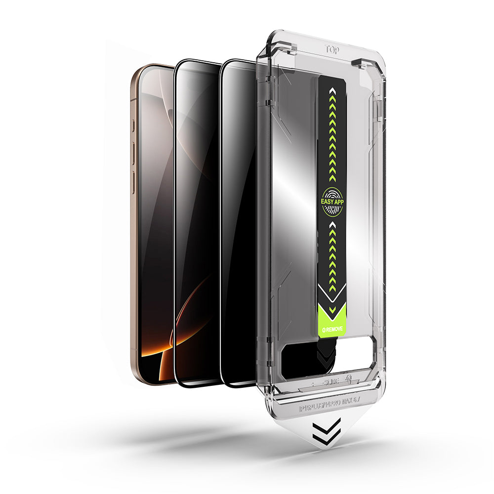 Pellicola protettiva per schermo Privacy Techsuit TitanGlass per Apple iPhone 15 Pro Max, Vetro temperato, Full Glue, Set da 2 pezzi