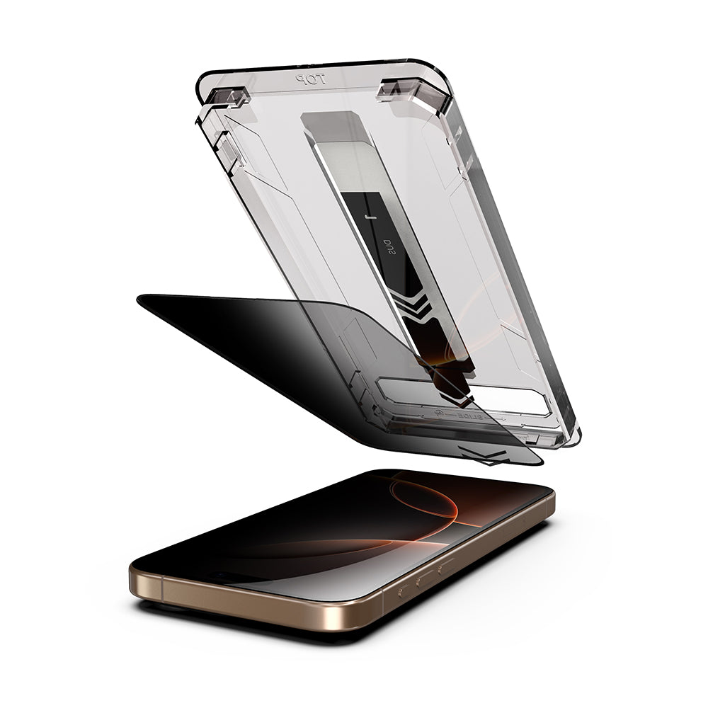 Pellicola protettiva per schermo Privacy Techsuit TitanGlass per Apple iPhone 16 / 15, Vetro temperato, Full Glue