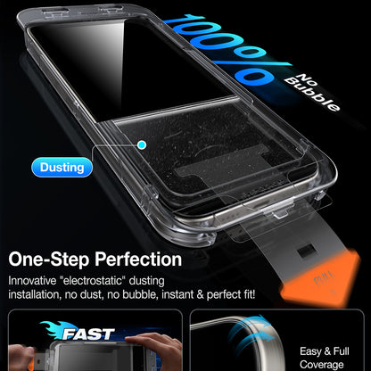 Pellicola protettiva per schermo Privacy Torras GlassGo Install Master per Apple iPhone 16 Pro Max, Vetro Temperato, Full Glue