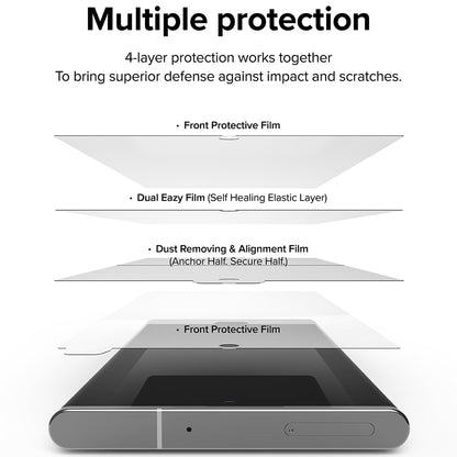 Pellicola Protettiva Schermo Ringke Dual Easy per Samsung Galaxy S22 Ultra 5G S908, Plastica, Set 2 pezzi