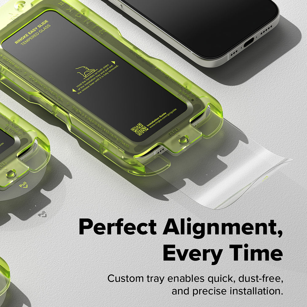 Pellicola protettiva per schermo Ringke Easy Slide per Apple iPhone 17 Pro Max, Vetro temperato, Full Glue, Set da 2 pezzi