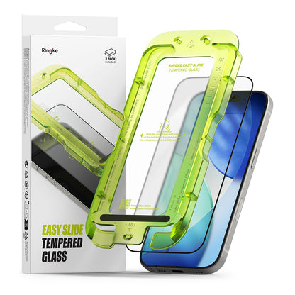 Pellicola protettiva per schermo Ringke Easy Slide per Apple iPhone 17 Pro, Vetro temperato, Full Glue, Set da 2 pezzi
